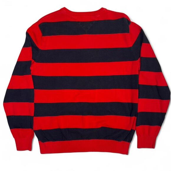 Navy red striped tommy hilfiger nautical fishermancore vtg - Picture 3 of 6